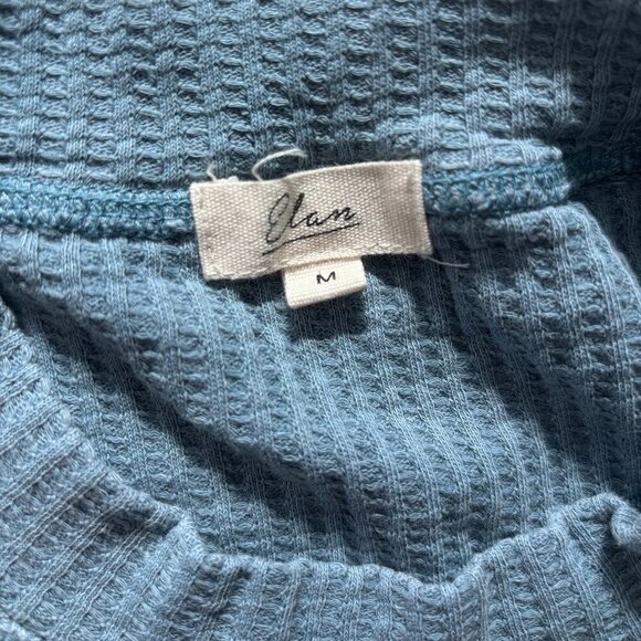 Anthropologie Elan Women's Blue Mock Neck Maxi Waffle Knit Tie Dress Size M - Picture 4 of 7